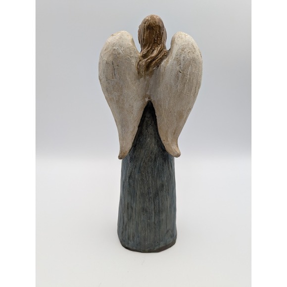 Christmas Holiday Angel Holding Star Blue Resin Mosaic Stained Glass Home Decor - Picture 3 of 16